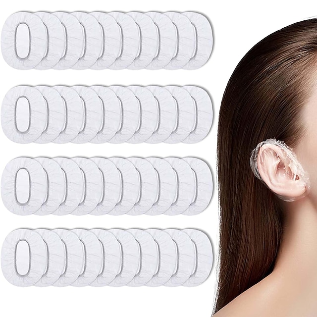 100pcs Disposable Waterproof Ear Cover Bath Shower Salon Ear Protector Cover Caps Dyeing Hair One-off Earmuffs easy to use