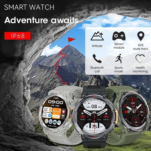  slim horloge voor mannen (beantwoorden/bellen) 1,5 inch hd outdoor tactische sport robuuste smartwatch fitness tracker horloge met hartslag bloeddruk slaapmonitor voor iPhone Android telefoon