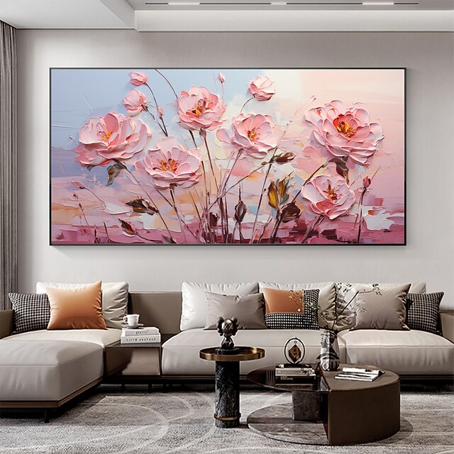 Handmade Oil Painting Canvas Wall Art Decor Original Flower Painting Abstract Floral Landscape Painting for Home Decor With Stretched Frame/Without Inner Frame Painting 13