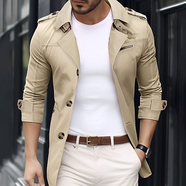 Trench Coat Mens Jacket Autumn Coat Mens OverCoat Slim Fit Brand Clothing Windbreaker Male Business