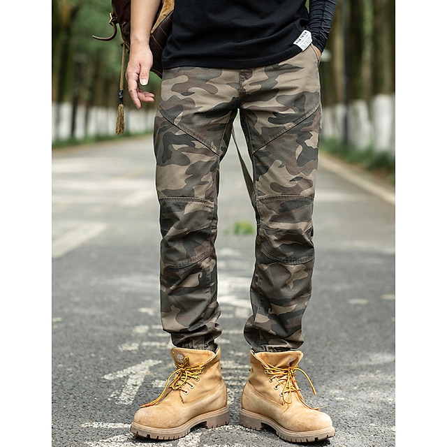  Men's Cargo Pants Cargo Trousers Trousers Camo Pants Pocket Camouflage Comfort Breathable Outdoor Daily Going out Fashion Casual Green Gray
