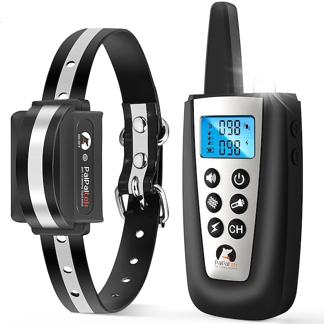  Bark Collar with Remote Automatic Bark and Training Collar Combo with Beep Vibration Shock Auto Bark Mode Up to 3300ft Range Dog Shock Collar for Small Large and Medium Dogs