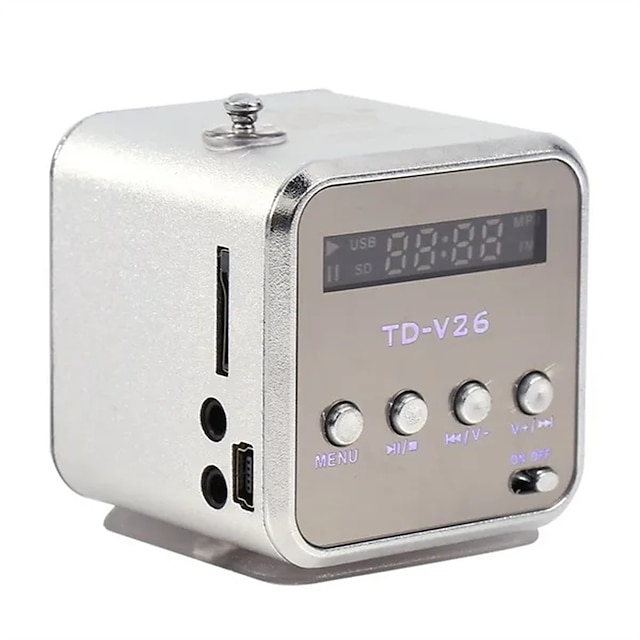  Tragbarer Mini-Stereo-Audio-Lautsprecher, Musik-Player, FM-Radio, TF-Karte, U-Disk-Unterstützung