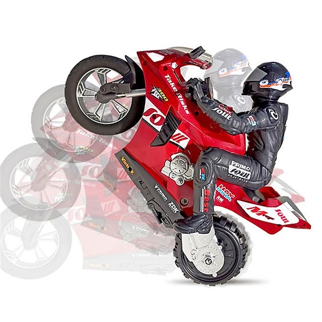  2.4g controle remoto auto balanceamento fantasia dublê corrida menino 360 drift motocicleta