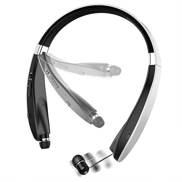  Foldable Bluetooth Headset Lightweight Retractable Bluetooth Headphones for Sports&Exercise Noise Cancelling Stereo Neckband Wireless Headset