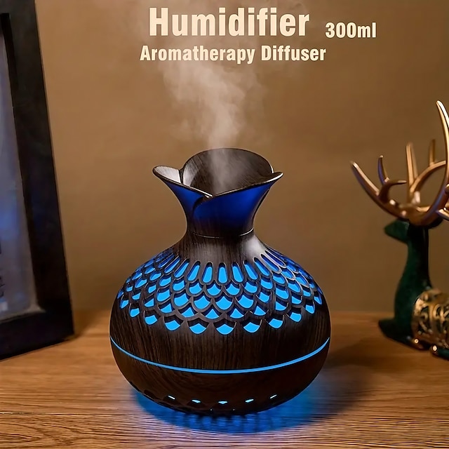  300 ml Luftbefeuchter mit aromatischer Holzmaserung – verleihen Sie Ihrem Zuhause einen beruhigenden Duft!