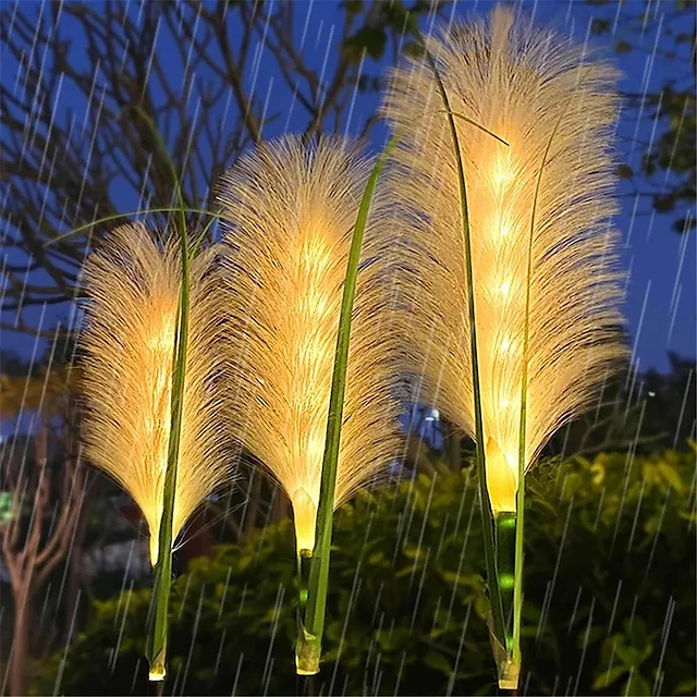 Waterproof Reeds Garden Solar Reed Lights Outdoor Fiber Light Waterproof Garden Lamp ...