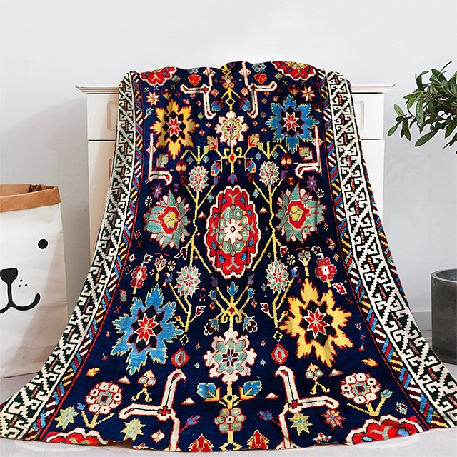 Geometric Ethnic Style Flannel Blanket Bohemian Blanket Air ...