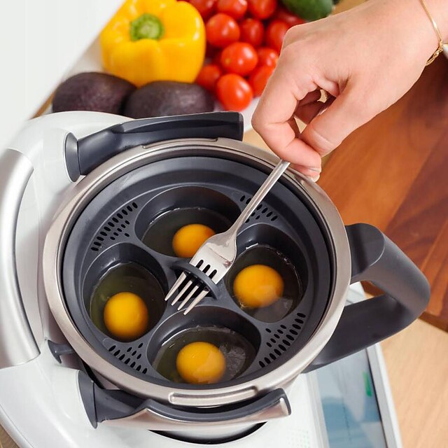 4 In 1 Multifunctional Steam Basket, Food Grade PP 4 Egg Molds Steamer