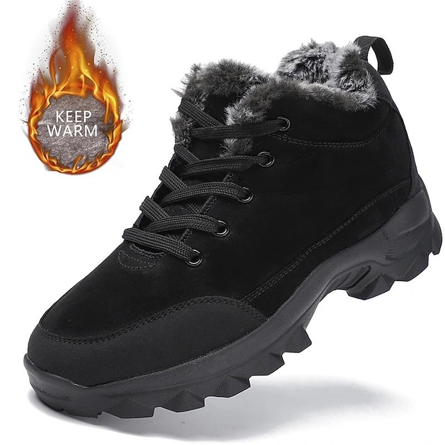  Men's Boots Snow Boots Fleece lined Casual Outdoor Daily Cloth Warm Breathable Comfortable Loafer Dark Brown Black Blue Fall Winter