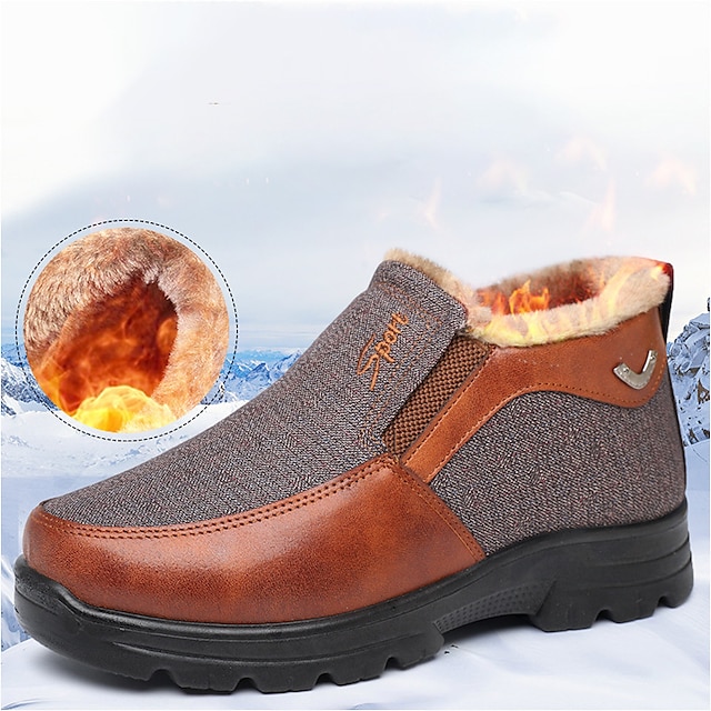 Men's Boots Snow Boots Fleece lined Walking Classic Casual Outdoor Home ...