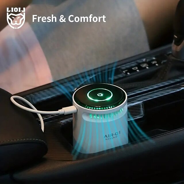  purificator de aer auto portabil usb tip-c deodorizant filtre de aer purificator de aer cu ioni negativi & lumina de noapte