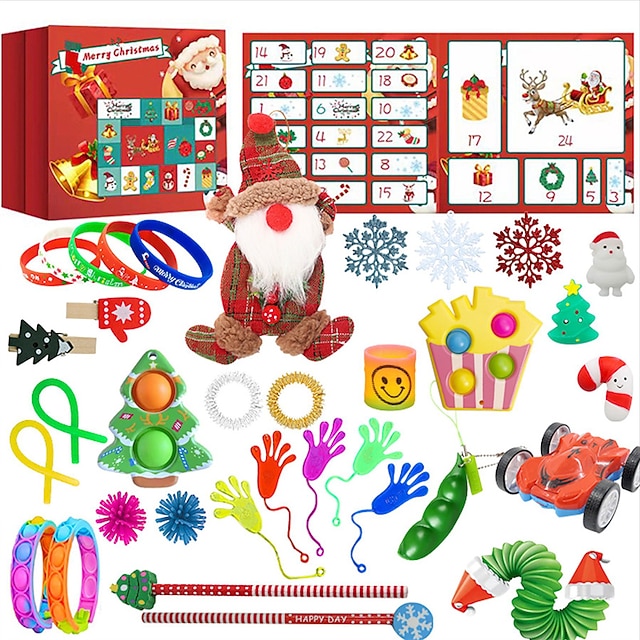  Decompression Christmas Countdown Calendar Blind Box Set Decompression Christmas Countdown Blind Box Gift Toy for Christmas Gifts
