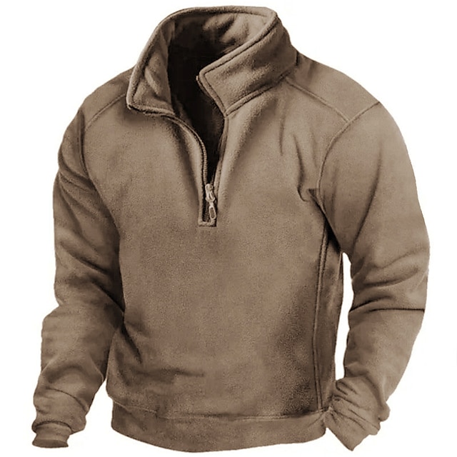 Herren Fleece-Pullover Mit 1/4 Reißverschluss & Stehkragen – Warm, Atmungsaktiv, Für Sport & Alltag