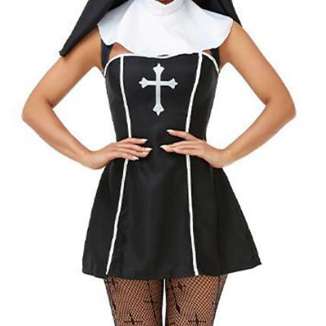 Nun Cosplay Costume Adults Womens Religious Sexy Costume Carnival