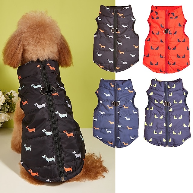  Autumn and Winter Halloween Devil Dog Zipper Traction Hole Cartoon Cardigan Pet Cotton Vest Dog Warm Tank Top
