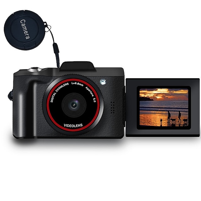  16mp 1080p flip screen selfiekamera digital zoom videokamera för vloggning