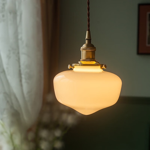  Lampe suspendue LED pour plafond, verre, laiton, abat-jour, lustre pour salle à manger, décoration de salon de luxe, 110-240v