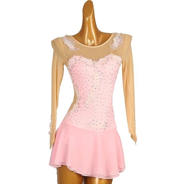  Φόρεμα για φιγούρες πατινάζ Γυναικεία Κοριτσίστικα Patinaj Φορέματα Μπλε της Λίμνης Κίτρινο Ροζ Κουρελού Άνοιγμα πίσω Δίχτυ Υψηλή Ελαστικότητα Εκπαίδευση Ανταγωνισμός Ενδυμασία πατινάζ Κλασσικά