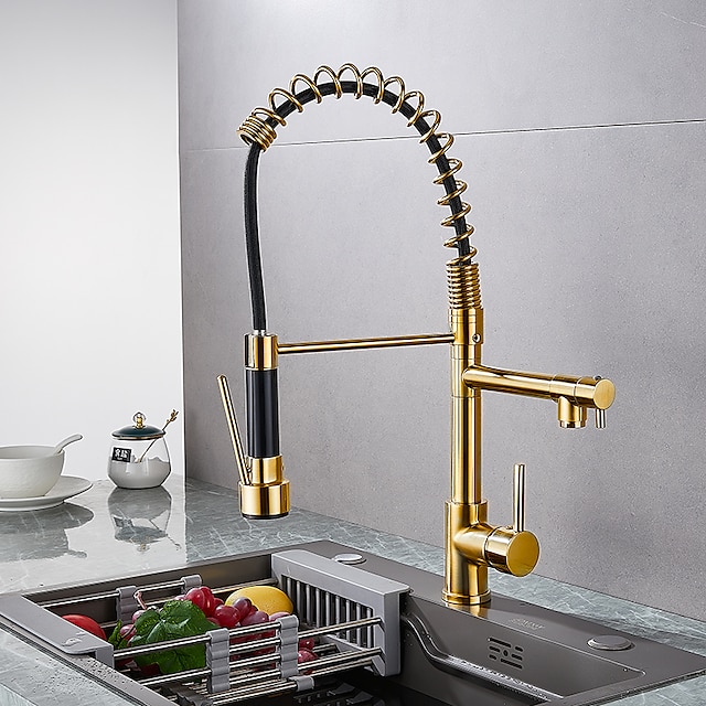  Kitchen faucet - Single Handle One Hole Electroplated Pull-out / Pull-down Deck Mounted Modern Contemporary Kitchen Taps