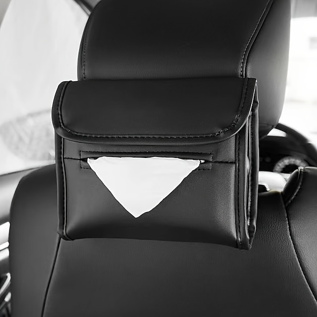  Car Tissue Box Car Seat Back Sun Visor Hanging Tissue Bag Multi-functional Napkin Case Armrest Box Tissue Holder Car Accessories