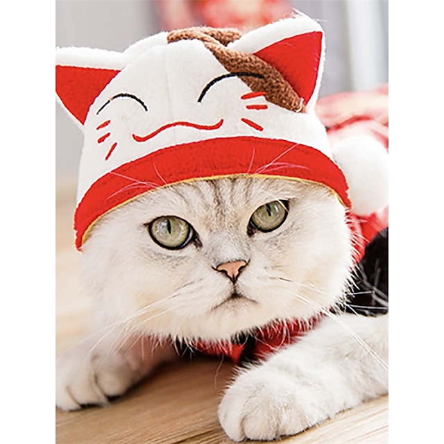  Psy Koty Chustka i czapka dla psa Impreza Zabawny Zima Oddychający Miękka Zmywalny Wygodny Impreza Halloween Codzienne Festiwal Ubranka dla psów for Bichon frise Szpic miniaturowy szczeniaków i