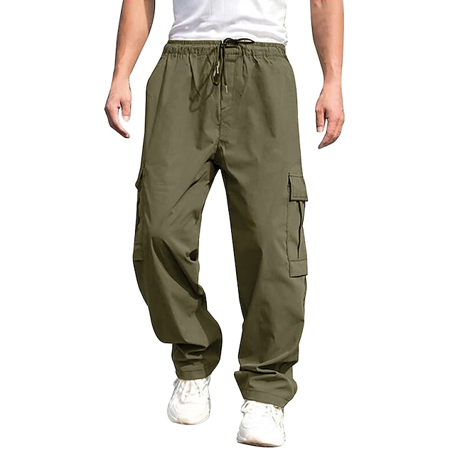  Homme Pantalon Cargo Pantalon cargo Poche Cordon Taille elastique Plein Confort Respirable Extérieur du quotidien Sortie Mode Décontractées Noir Vert Véronèse