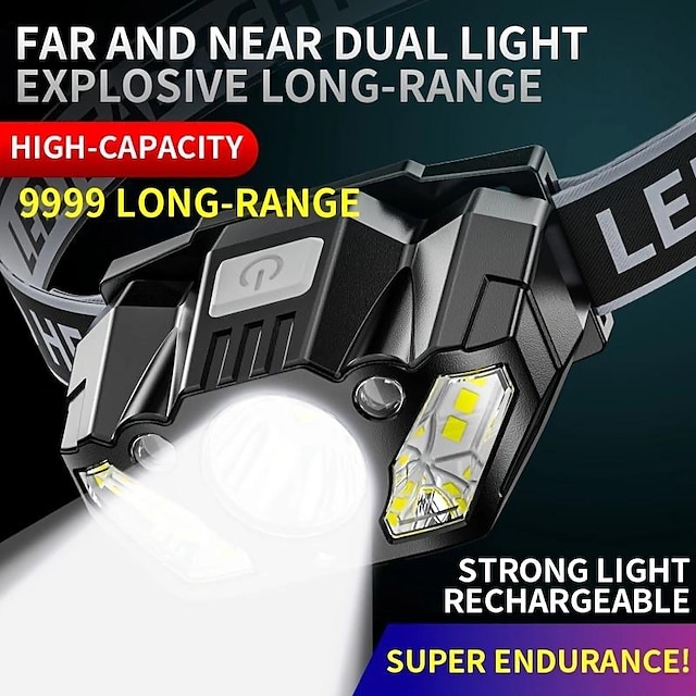 充電式超高輝度 LED ヘッドライト 1 個: アウトドアアドベンチャーに最適です。