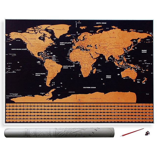 Scratch Map of the World, Scratch off Large Travel Destination Tracker Gift World Map Poster, Christmas Deocr Gift4