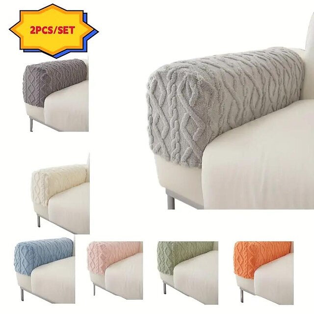 thumbnail image 2 of 4-Pack Dark Blue Sofa Armrest Covers - Universal Elastic Armrest Protectors 19.68x6.69x7.87 Inches 2 of 12