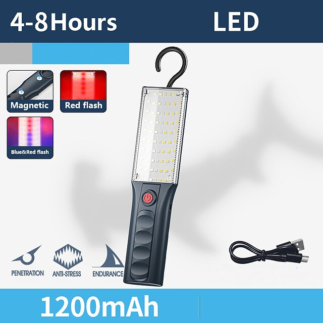  lumină de lucru cu led, lanternă led cob super luminoasă, lumină de lucru reîncărcabilă cu cârlig pentru repararea iluminatului de lucru de urgență în aer liber de noapte