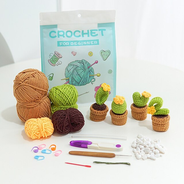 Beginner Crochet Kit for Adults,4pcs/set Beginner Crochet Learn to ...