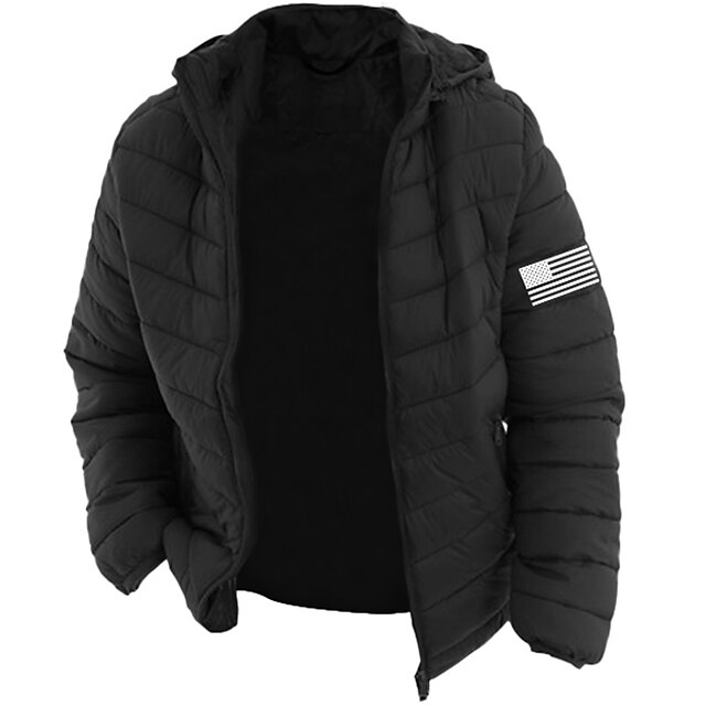 Graphic National Flag Casual Men's Coat Parka Daily Holiday Going out