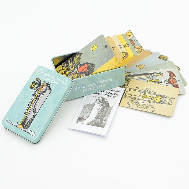  Waite Iron Box Tarot Card Set Card Board Game All English Gold Stamping Oracle Card Paper Instructions Girl Emotions
