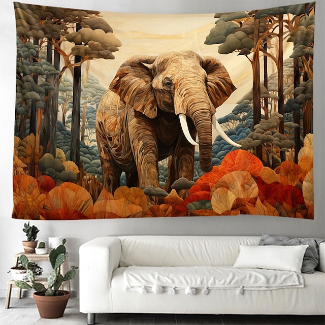 elefante dipinto appeso arazzo arte della parete grande arazzo decorazione murale fotografia sfondo coperta tenda casa camera da letto soggiorno decorazione