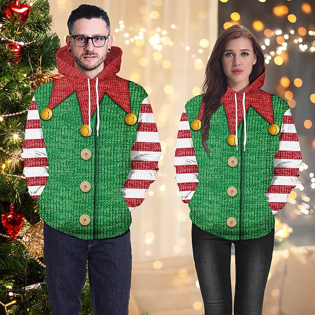  Elfo Sudadera Disfraz de elfo Pullover Para Pareja Hombre Mujer Adulto Navidad Carnaval Mascarada Fiesta Navidad