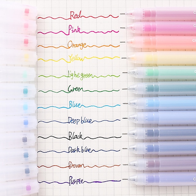  Stylos à gel de couleur pour bloc-notes, stylos à bille à pointe fine de 0.5mm pour le bureau et l'école, 1 pièce