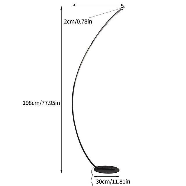 LED Arc Floor Lamp Modern Minimalist Piano Floor Lamp Dimmable Curved ...