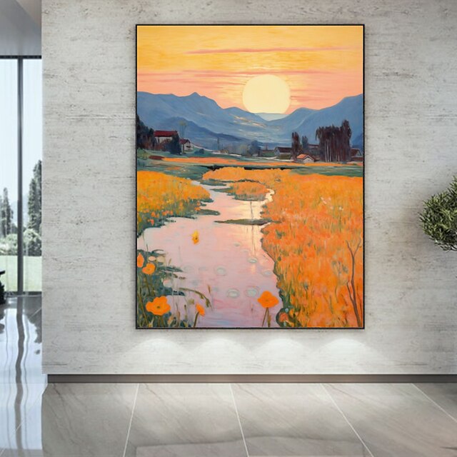 Handmate Oil PaintingCanvasWall Art DecorationAbstract Knife Painting Landscape Autumn and Winterfor Home Decor Rolled Frameless Unstretched Painting