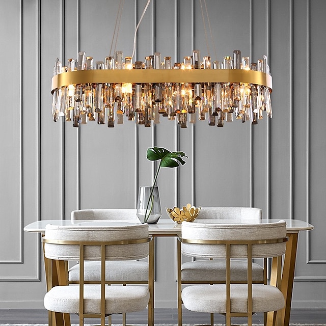  Lampadario led lampadario di cristallo ottone oro 60/80cm luce creativa post arte moderna sala da pranzo camera da letto 110-240v