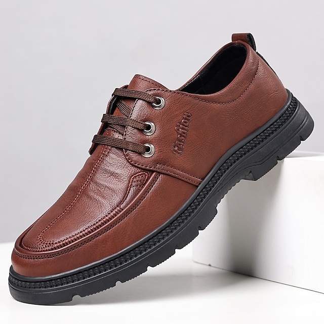  Bărbați Oxfords Încălțăminte casual pentru bărbați Pantofi formali Pantofi rochie Plimbare Afacere Casual Zilnic Petrecere și seară PU Augmentare Înălțime Dantelat Negru Maro Primăvară Toamnă