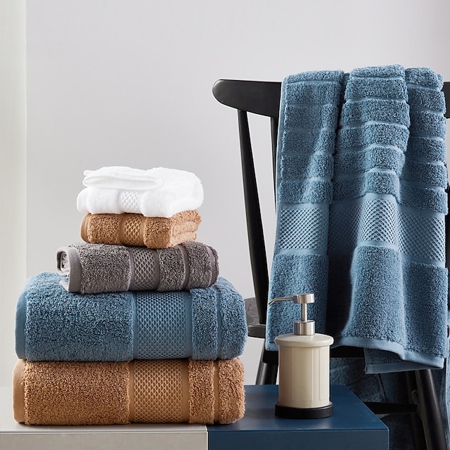  Asciugamani Confezione da 1 asciugamano da bagno medio, cotone filato ad anelli, asciugamani leggeri e altamente assorbenti ad asciugatura rapida, asciugamani premium per hotel, spa e bagno