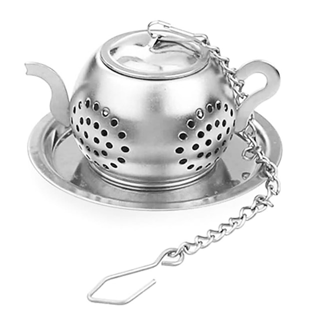  Ситечко для чая в форме чайника, креативный кухонный гаджет из нержавеющей стали, 1 шт.