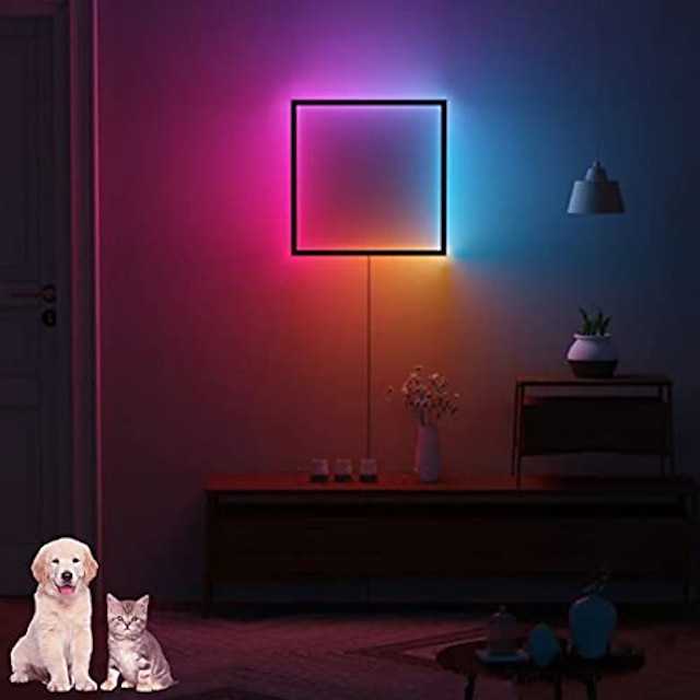  LED Wall Lamp 5W Dimmable for Bedroom RGB with Remote Control Color Changing LED Wall Lamp with Plug 15.7 Inch Atmosphere Light Living Room Bedroom Dining Room