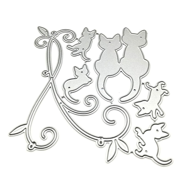  1ks kovové vyřezávací matrice řezané plísně zvířecí kočka dekorace scrapbook papír řemeslný nůž forma čepel děrovací šablony