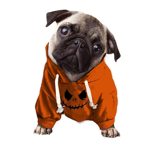  Dog Cat Pet Pouch Hoodie Graphic Cool Funny Outdoor Halloween Winter Dog Clothes Puppy Clothes Dog Outfits Waterproof Orange Costume for Girl and Boy Dog Polyster S M L XL XXL
