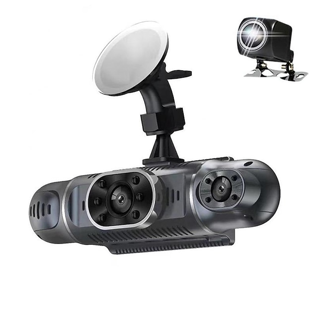  Q9 1080p Nouveau design / HD / Surveillance à 360 ° DVR de voiture 170 Degrés Grand angle 3 pouce IPS Dash Cam avec Vision nocturne / G-Sensor / Surveillance du stationnement 8 LED infrarouge