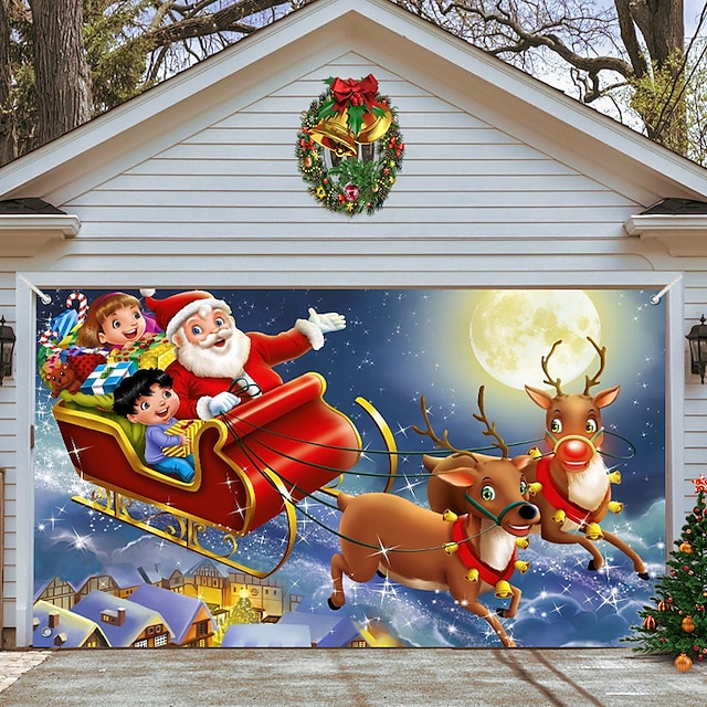 Christmas Garage Door Banner, Indoor Outdoor Christmas Holidays, Happy