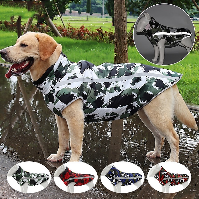  nové oblečení pro psy zimní větruodolné oblečení pro psy pro psy velký psí nábojový kabát reflexní oblečení pro psy