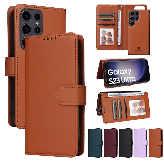  Phone Case For Samsung Galaxy S23 S22 S21 S20 Ultra Plus FE A54 A34 A14 A72 A52 A32 A22 A12 A53 A33 A23 A13 Magnetic Adsorption Wallet Case with Stand Holder Magnetic Full Body Protective TPU PU